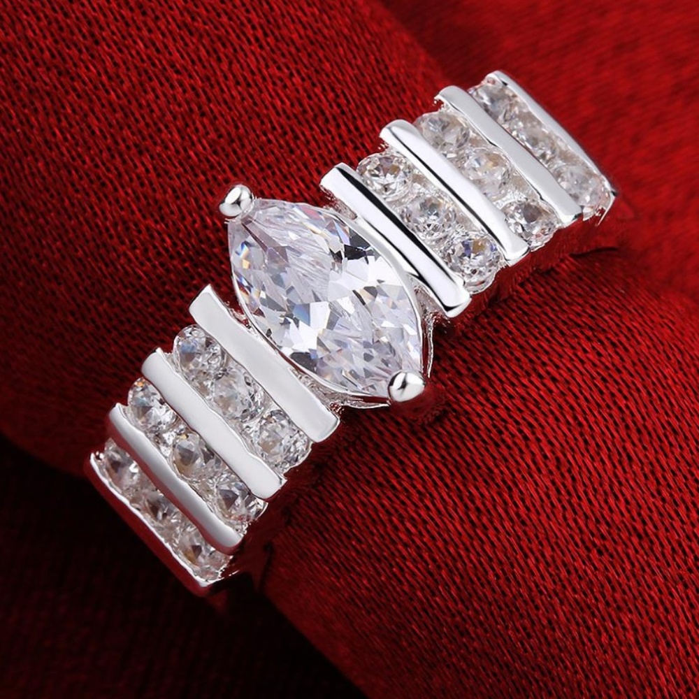 Silver Ring with cristals/ Wedding Bands